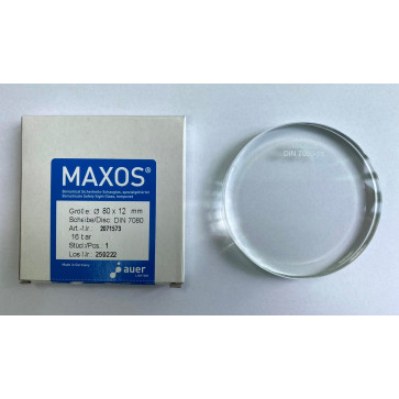 Боросиликатное смотровое стекло MAXOS 80*12 (DIN 7080)